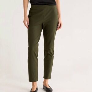 Eileen Fisher Womens XL Olive Green Stretch Jersey Slim Ankle Pants Pull On